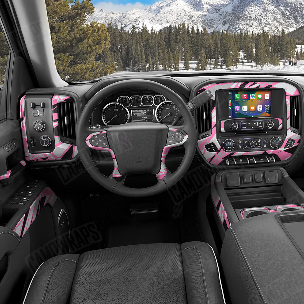 Sharp Pink Tiger Car Interior Skins