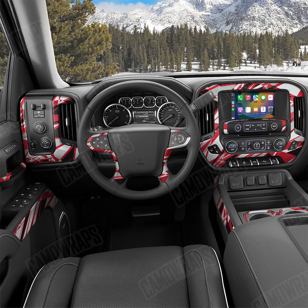 Sharp Red Tiger Car Interior Skins