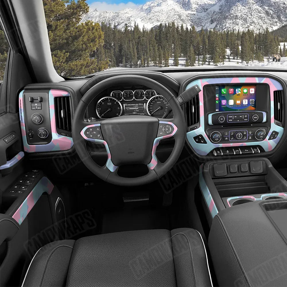 Shattered Cotton Candy Car Interior Skins