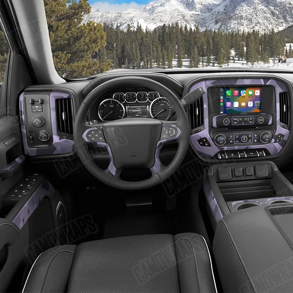 Shattered Lilac Car Interior Skins