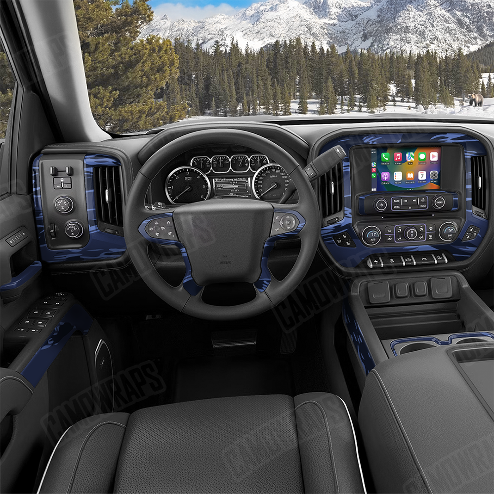 Shredded Blue Midnight Car Interior Skins