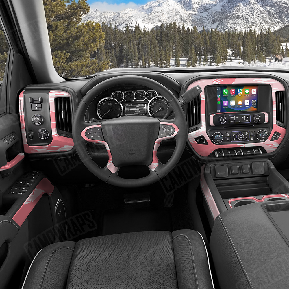 Shredded Pink Car Interior Skins