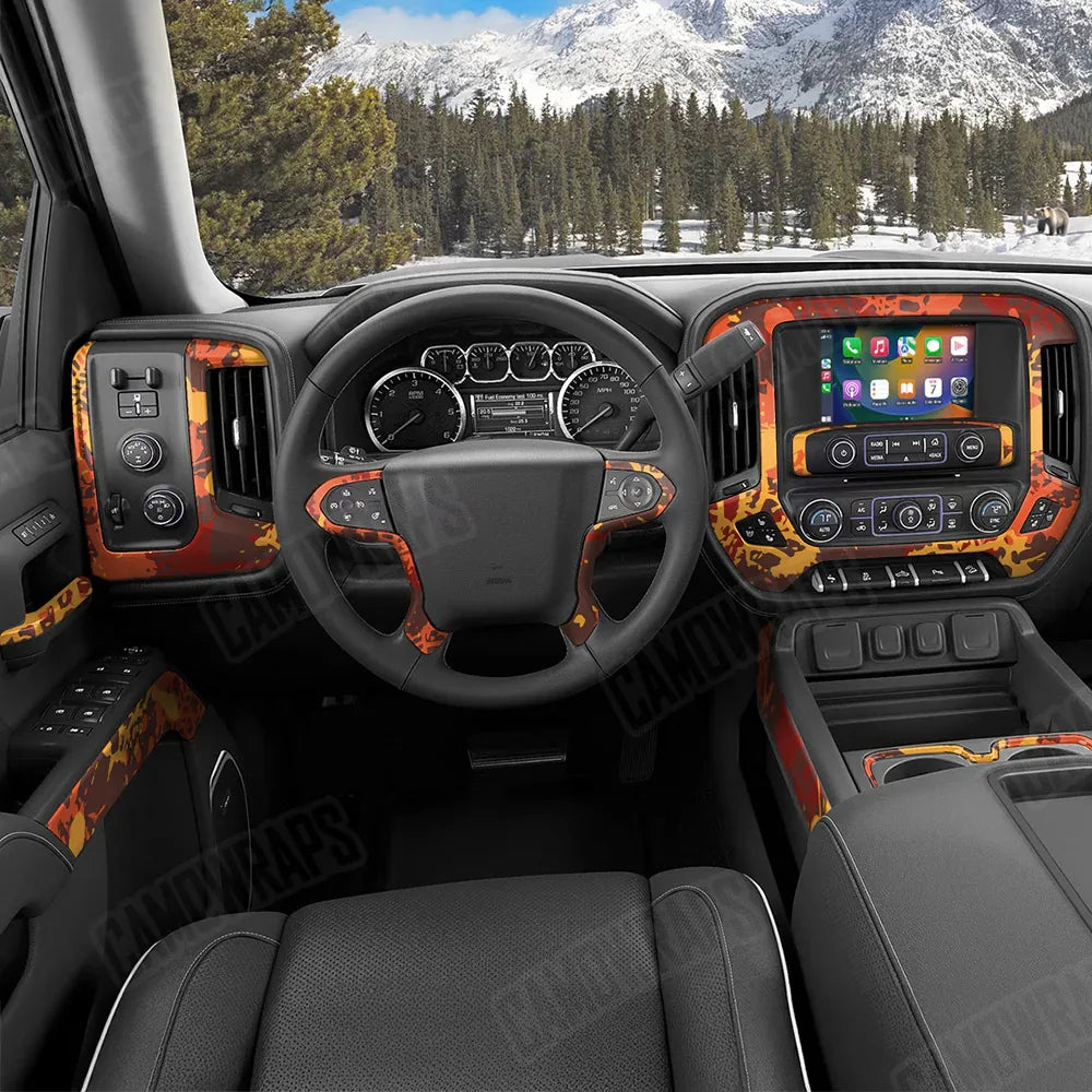 Tire Splatter Autumn Car Interior Skins