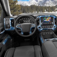 Tire Splatter Cool Blue Car Interior Skins
