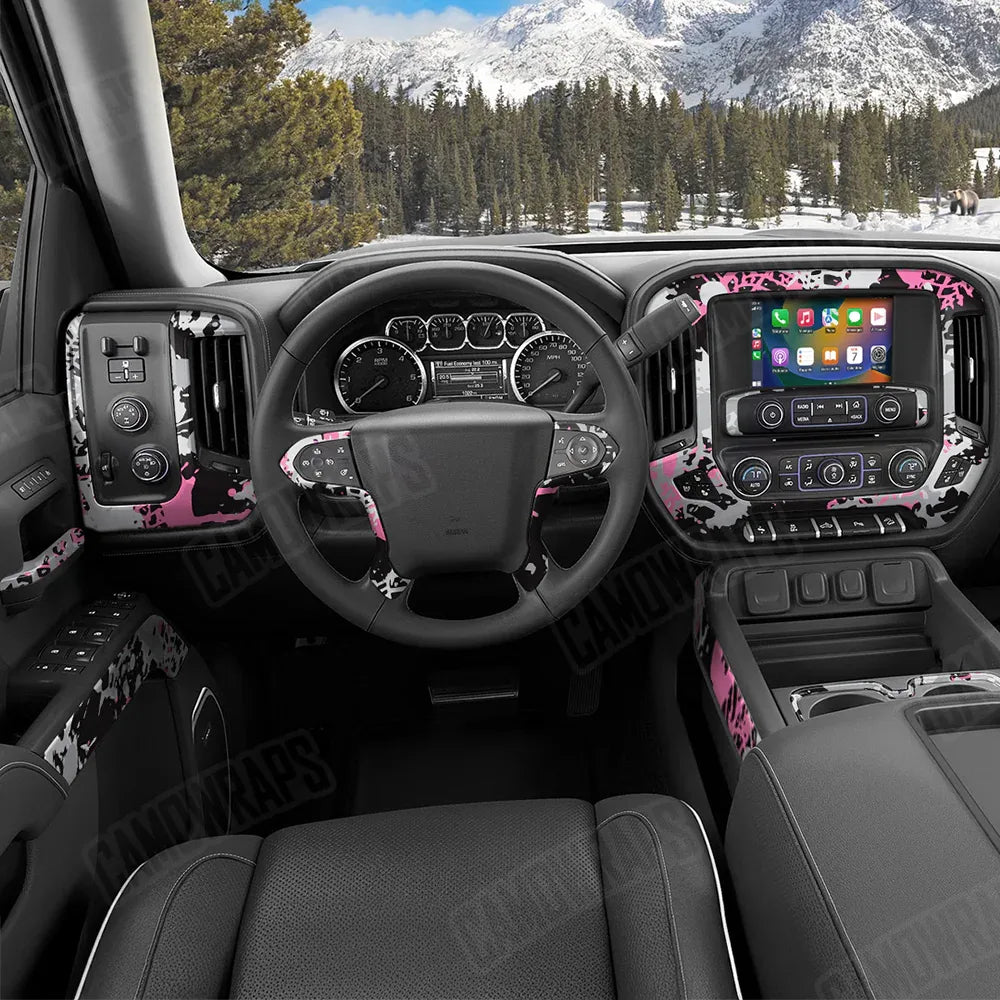 Tire Splatter Pink Tiger Car Interior Skins