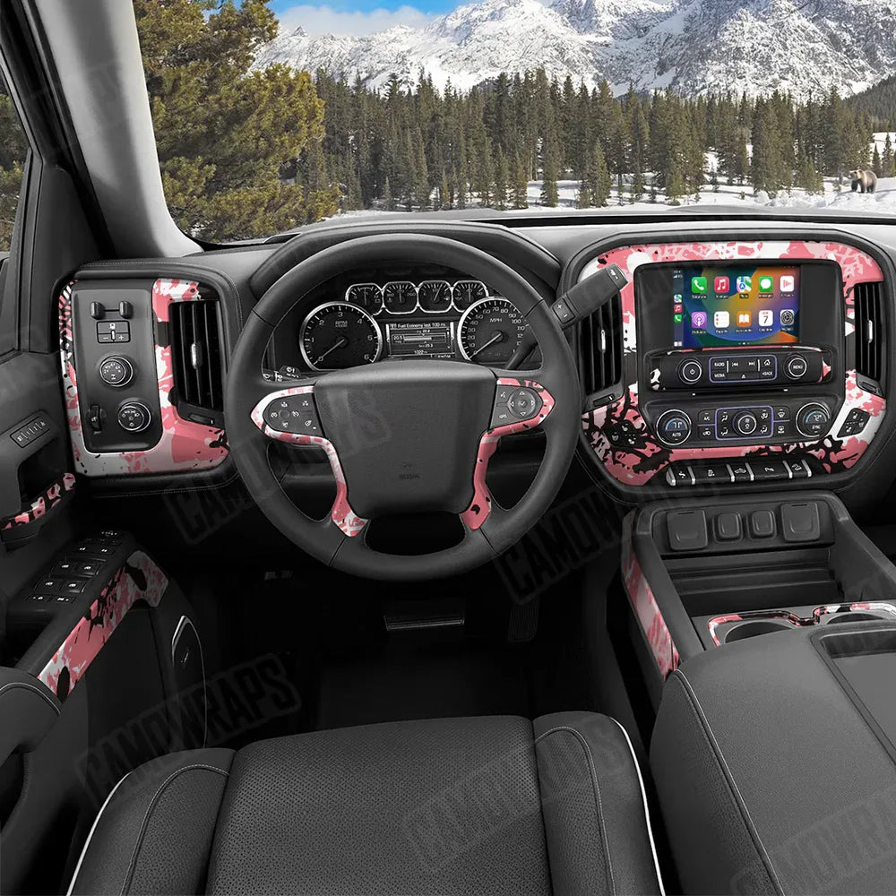 Tire Splatter Pink Car Interior Skins
