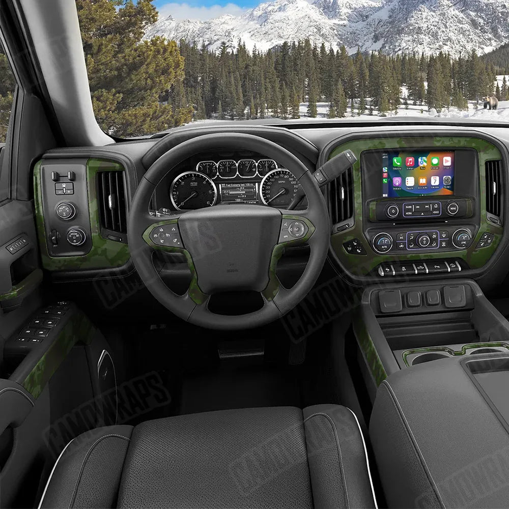 Treetop Army Dark Green Car Interior Skins