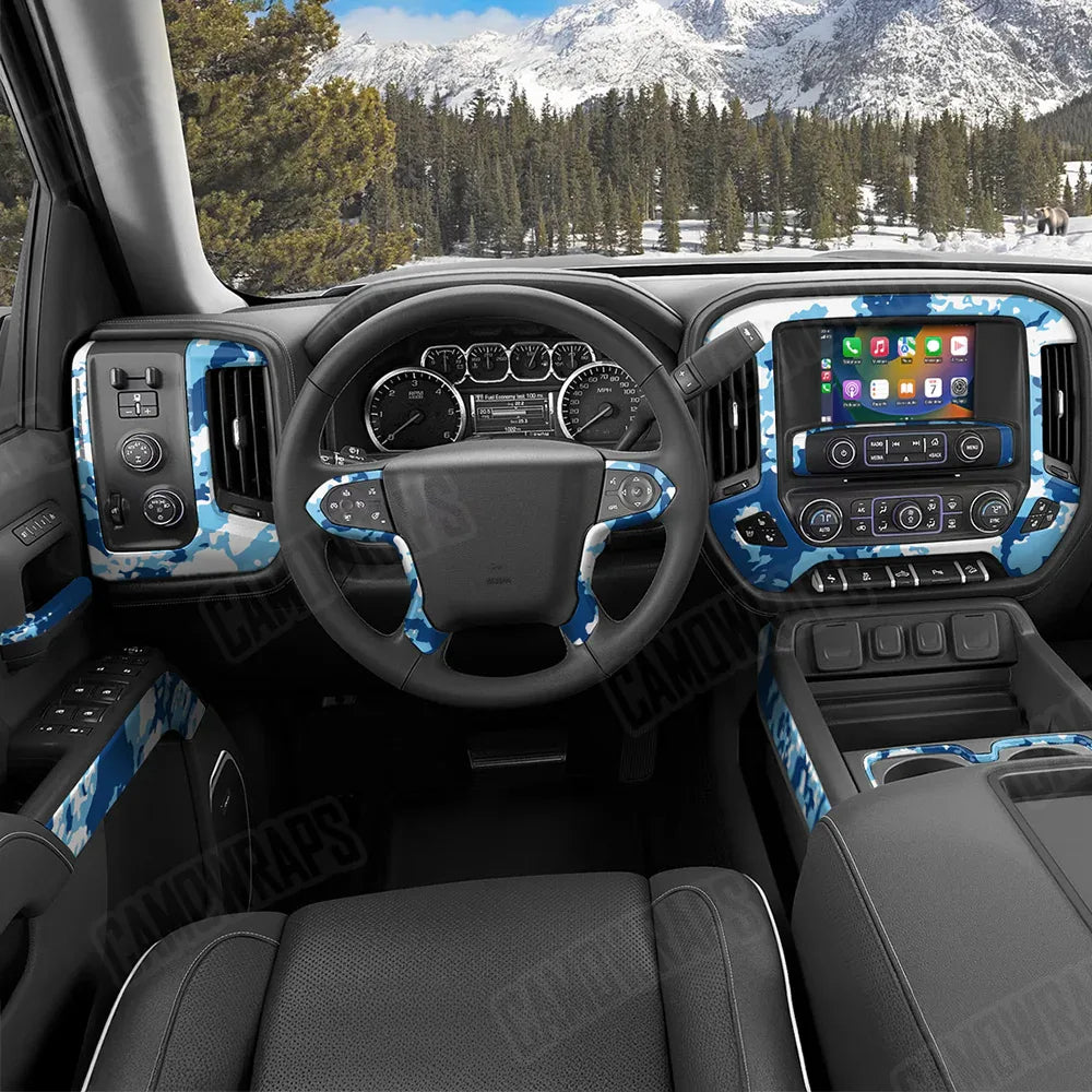 Treetop Baby Blue Car Interior Skins
