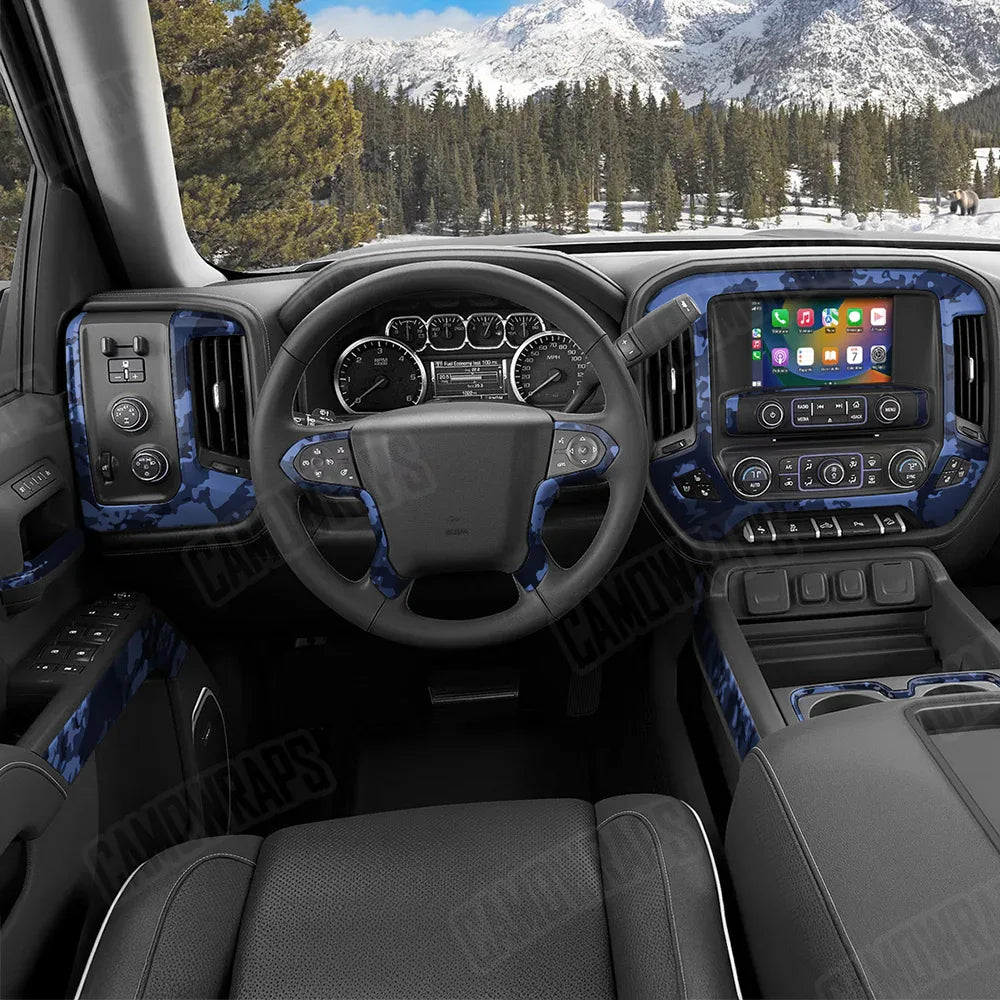 Treetop Blue Midnight Car Interior Skins