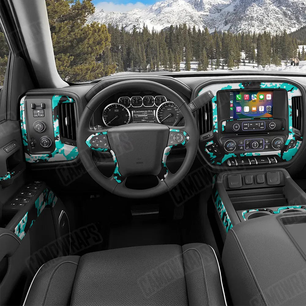 Treetop Tiffany Blue Tiger Car Interior Skins
