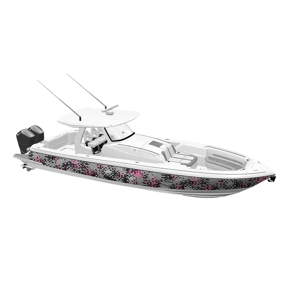 Broken Plaid Pink Tiger Yacht Wraps