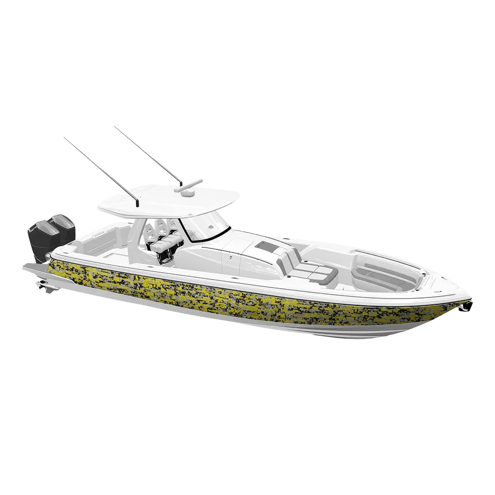 Digital Yellow Tiger Yacht Wraps
