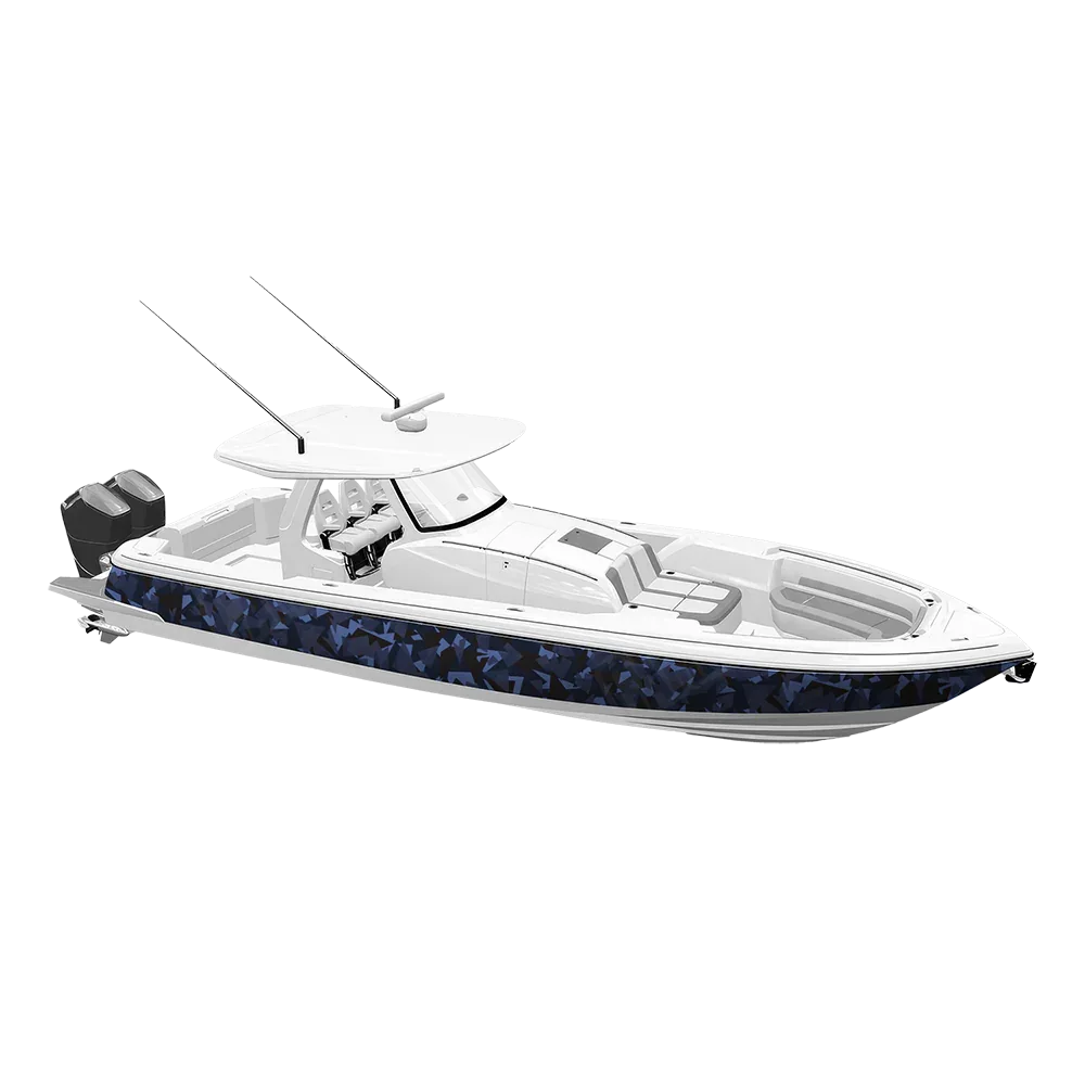 Shattered Blue Midnight Yacht Wraps