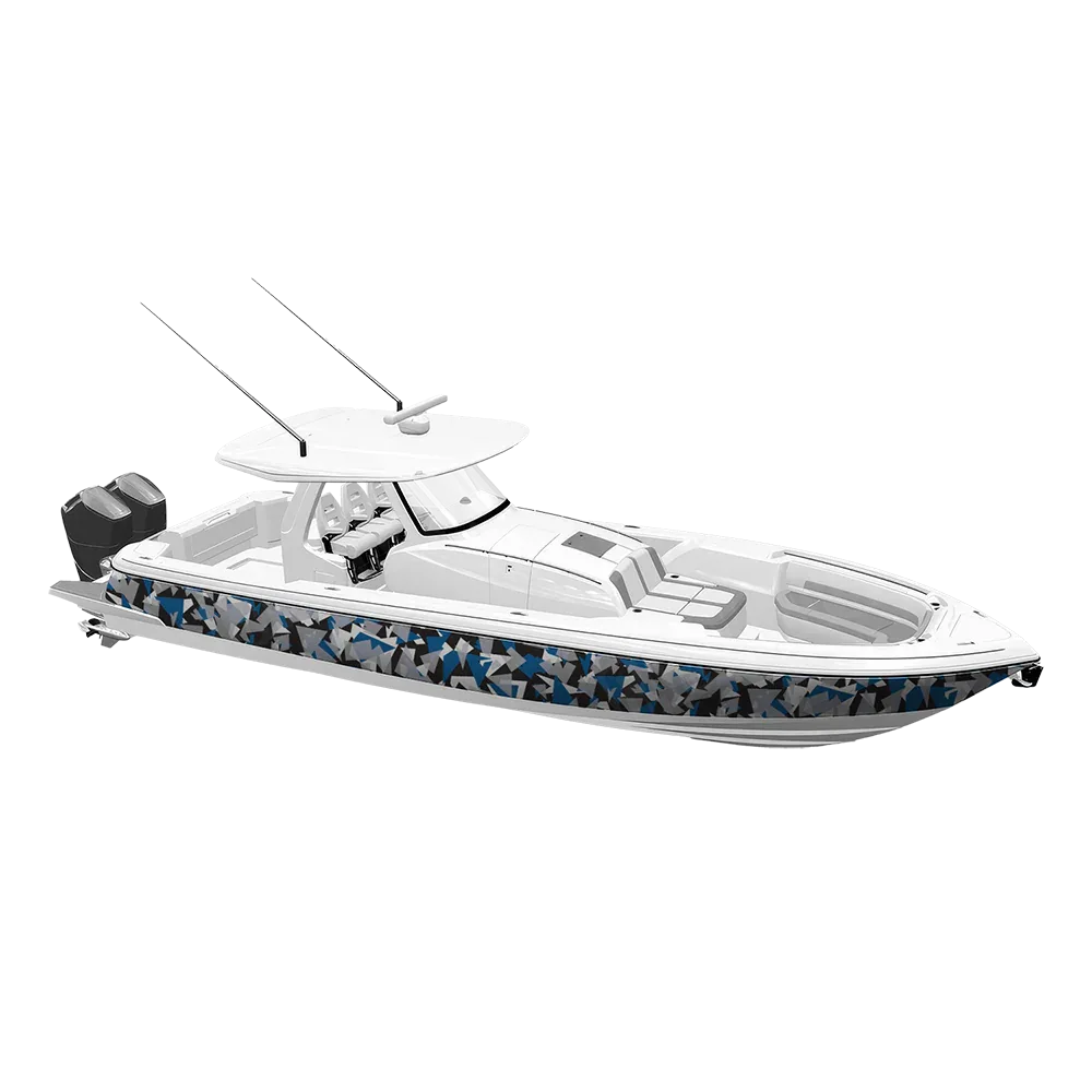 Shattered Blue Tiger Yacht Wraps