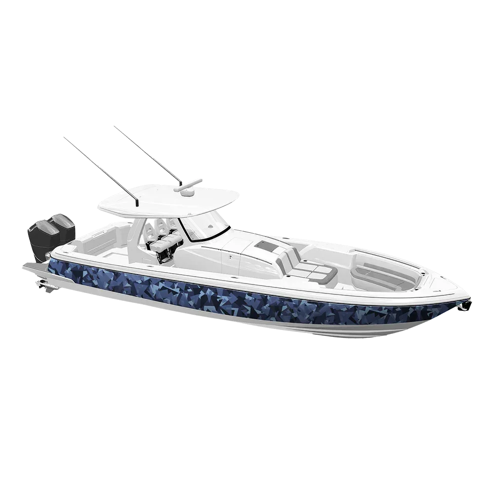 Shattered Blue Urban Night Yacht Wraps