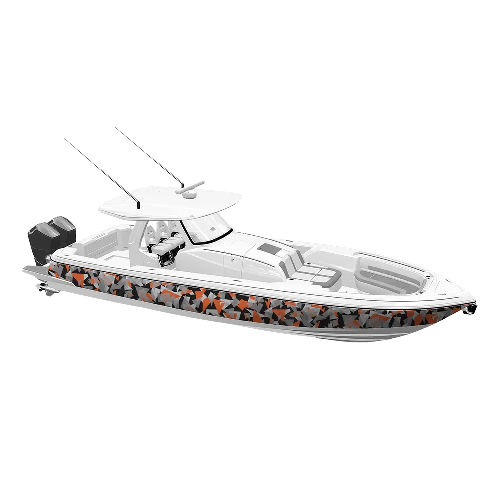 Shattered Orange Tiger Yacht Wraps