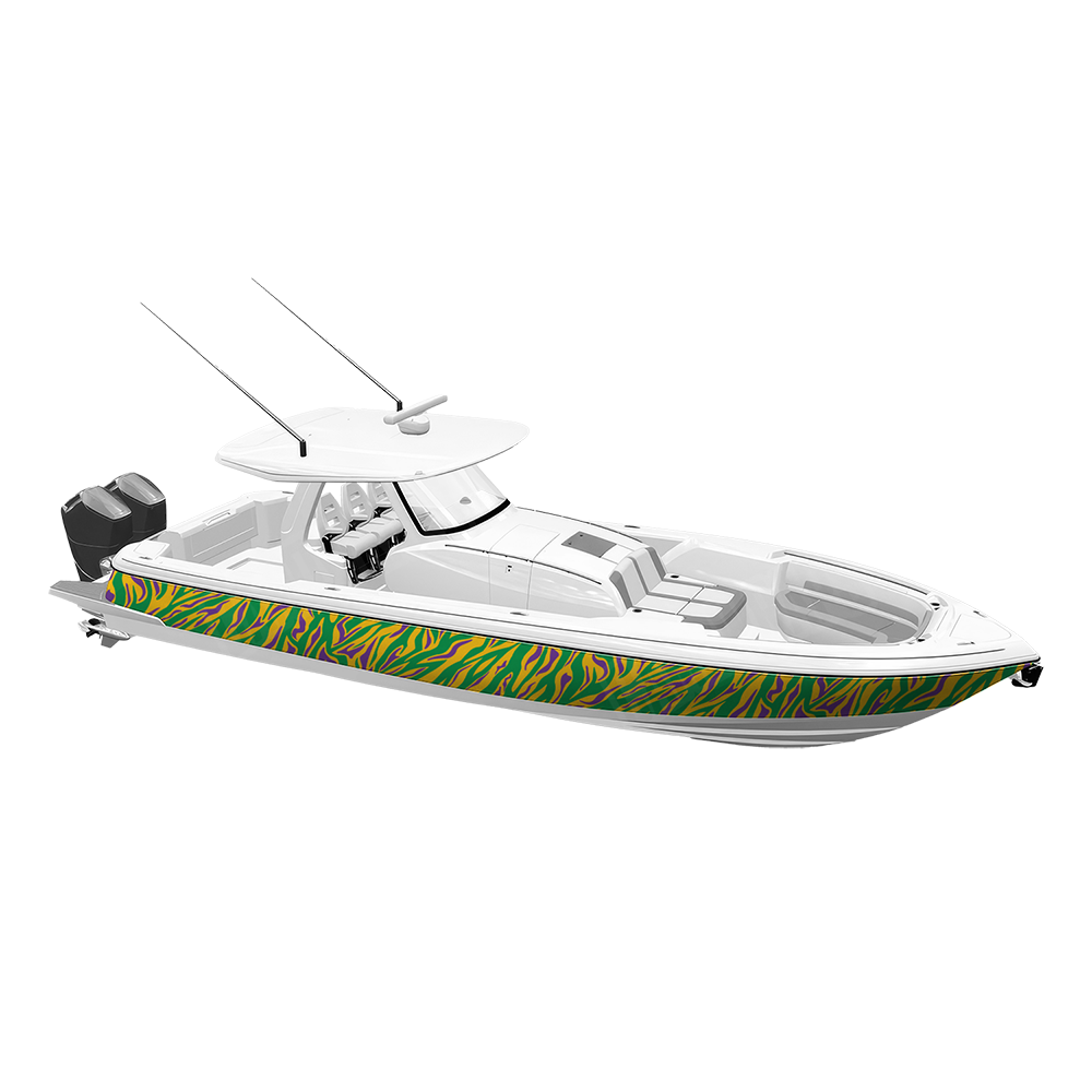Fun Stripe Mardi Gras Yacht Wraps