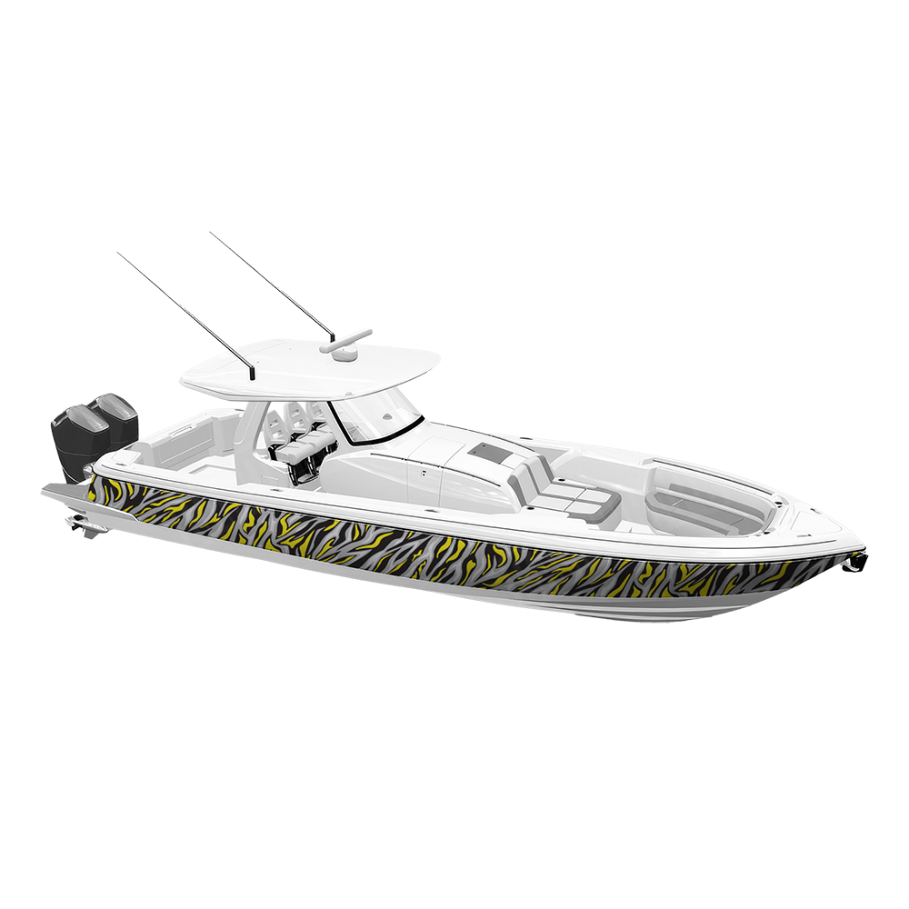 Fun Stripe Yellow Tiger Yacht Wraps