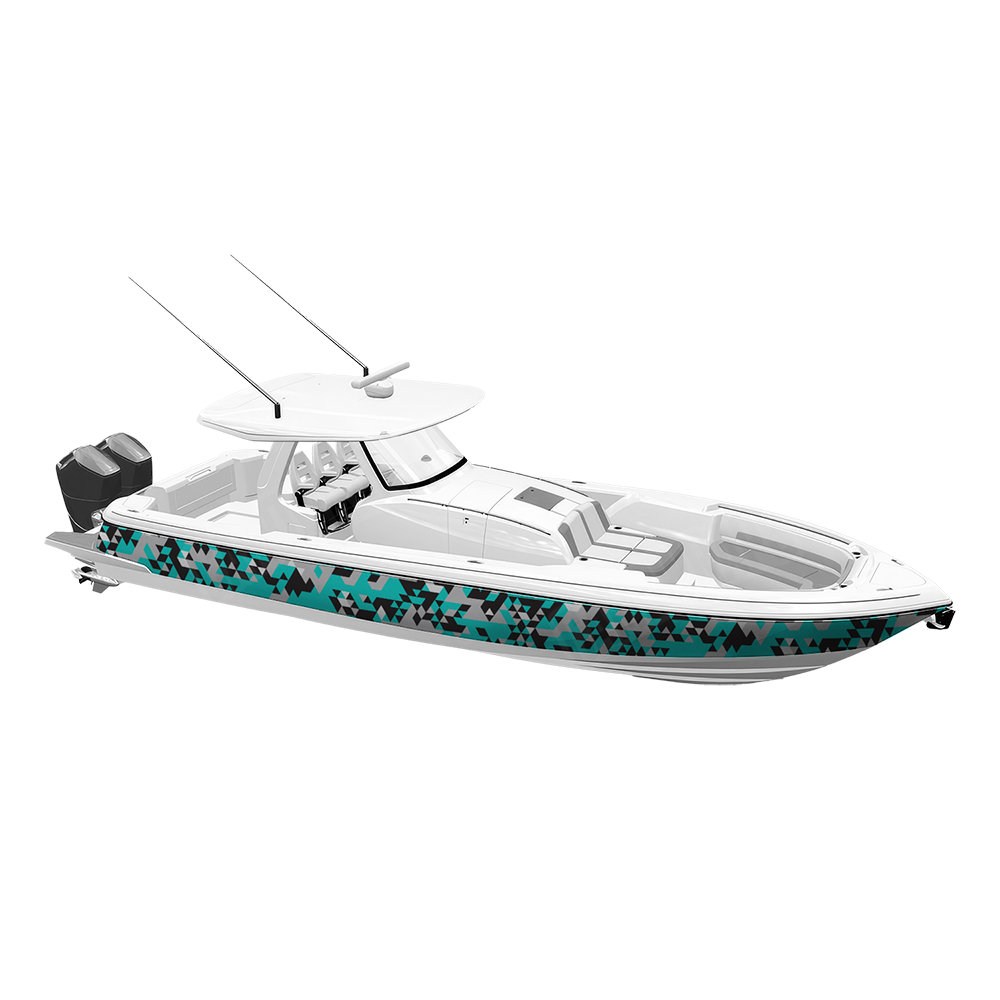 Triangle Tiffany Blue Tiger Yacht Wraps