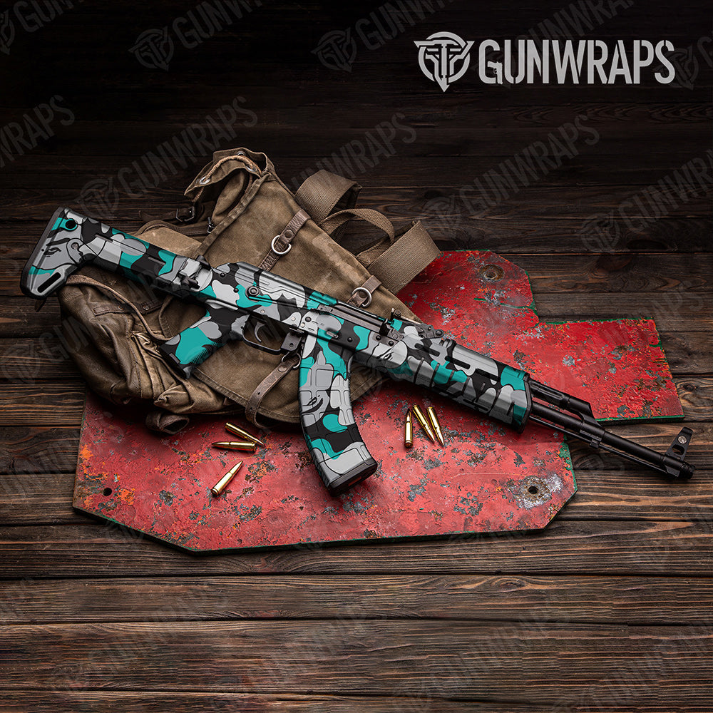 Bape Tiffany Blue Tiger AK-47 Gun Skin Vinyl Wraps