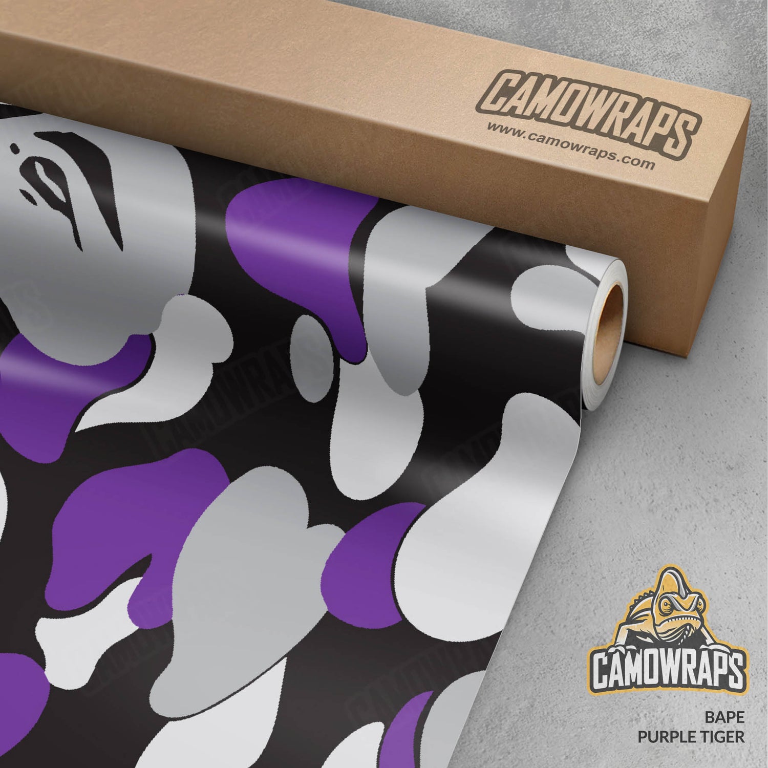 Bape Purple Tiger Gun Skin Vinyl Wrap