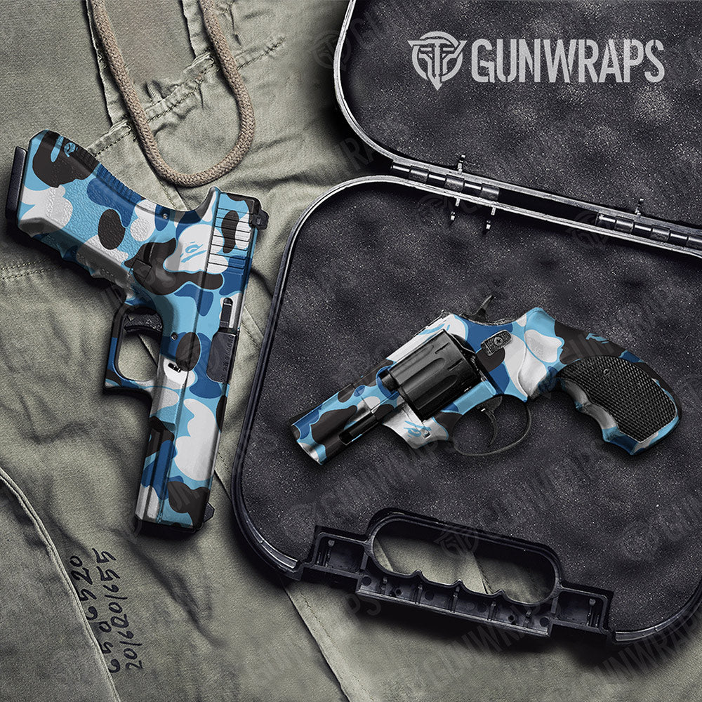 Bape Baby Blue Handgun Gun Skin Vinyl Wraps