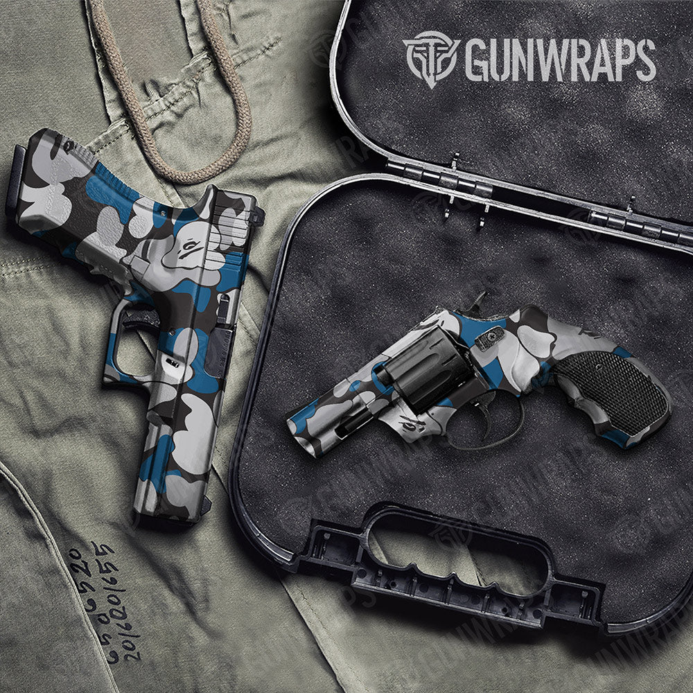Bape Blue Tiger Handgun Gun Skin Vinyl Wraps