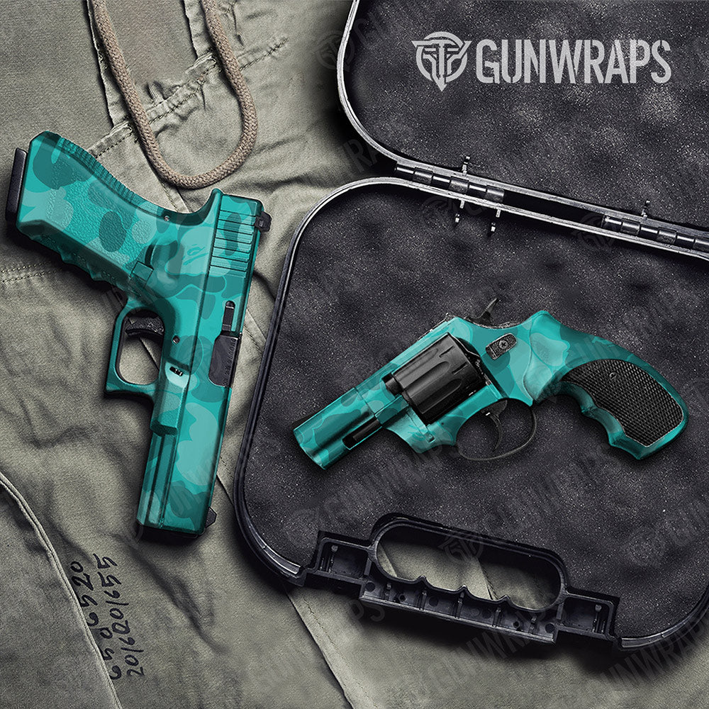 Bape Elite Tiffany Blue Handgun Gun Skin Vinyl Wraps