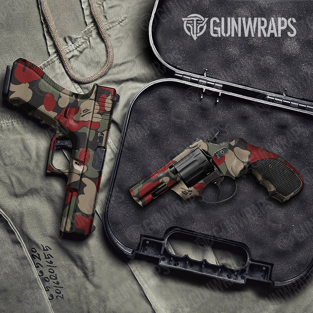 Bape Militant Red Handgun Gun Skin Vinyl Wraps