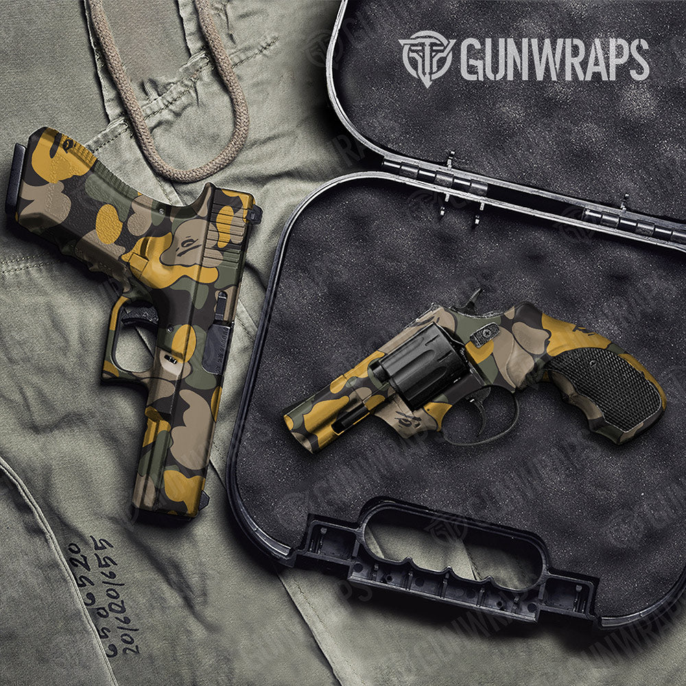Bape Militant Yellow Handgun Gun Skin Vinyl Wraps
