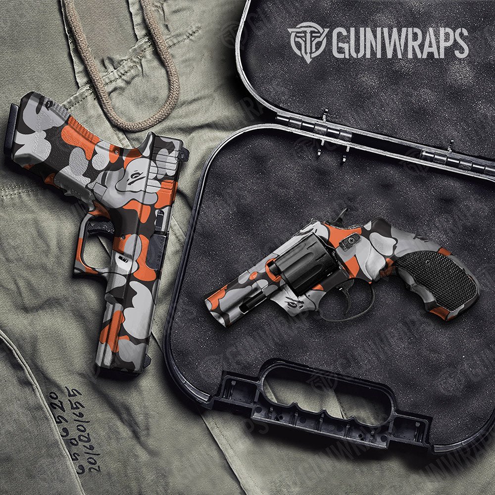 Bape Orange Tiger Handgun Gun Skin Vinyl Wraps