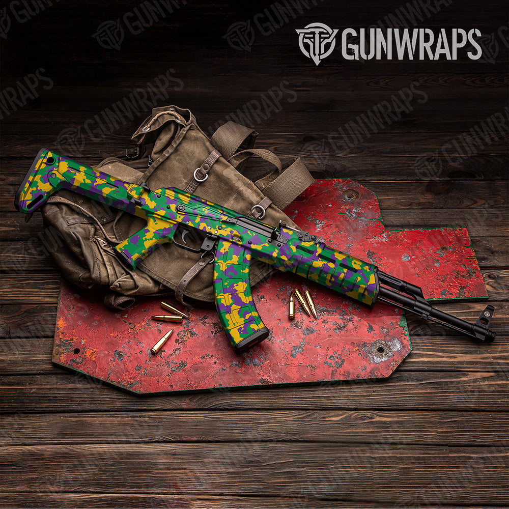 AK 47 Cumulus Mardi Gras Camo Gun Skin Vinyl Wrap