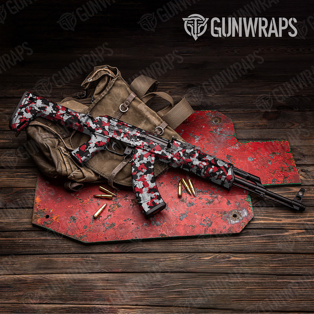 AK 47 Cumulus Red Tiger Camo Gun Skin Vinyl Wrap