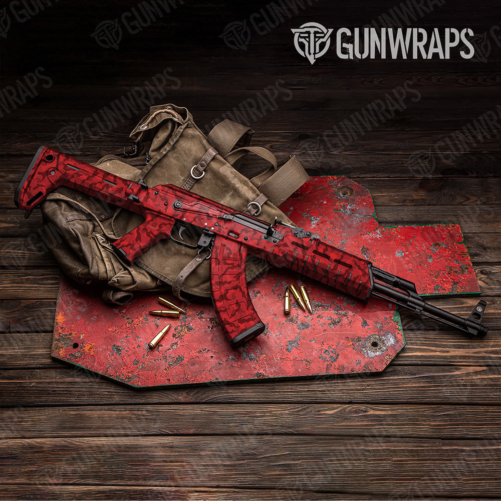 AK-47 Ragged Elite Red Camo Gun Skin Vinyl Wrap