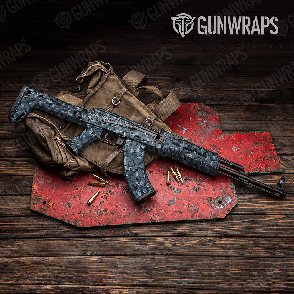 AK-47 Ragged Navy Camo Gun Skin Vinyl Wrap