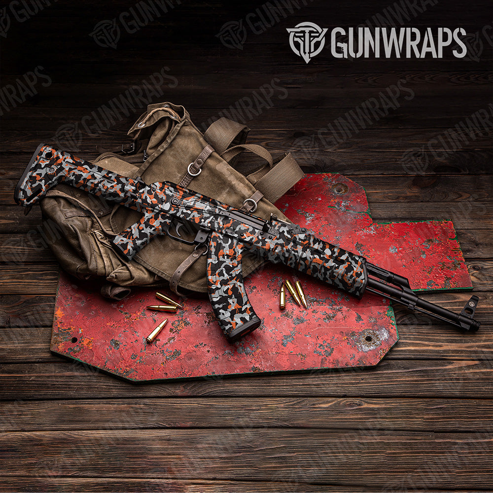 AK-47 Ragged Orange Tiger Camo Gun Skin Vinyl Wrap