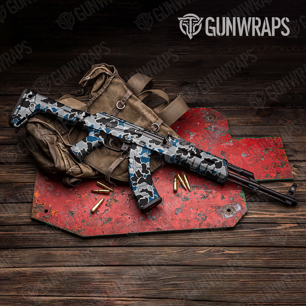 Old School Duck Blue Tiger AK-47 Gun Skin Vinyl Wraps