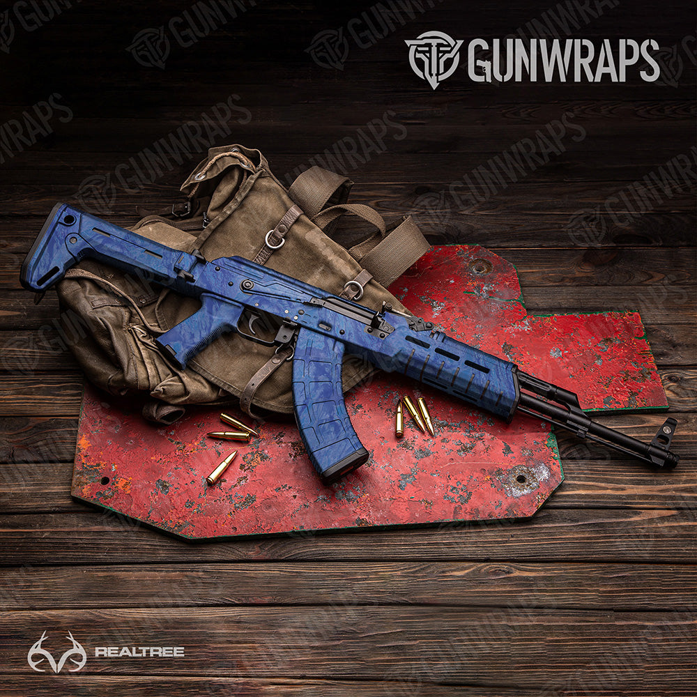 AK-47 Realtree Aspect Royal Blue Camo Gun Skin Vinyl Wrap