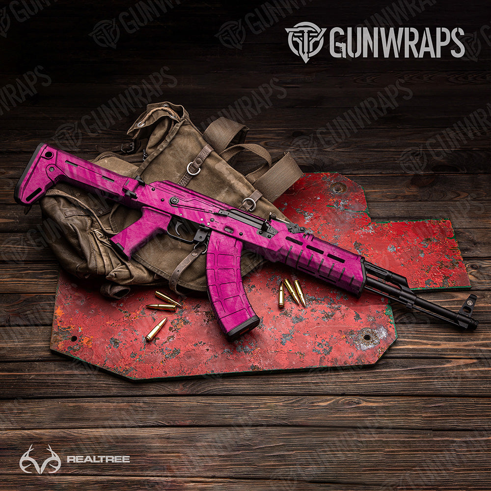 AK-47 Realtree Fishing Magenta Camo Gun Skin Vinyl Wrap