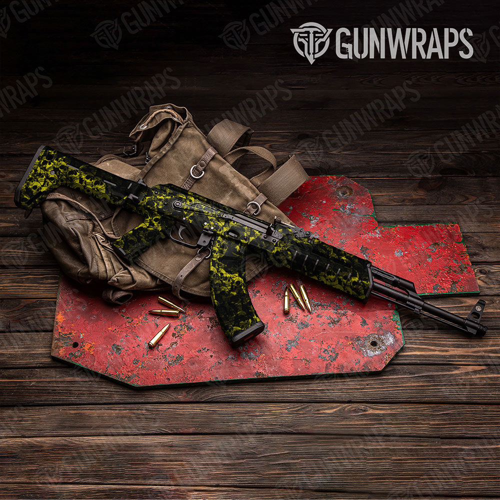 Skull Yellow AK-47 Gun Skin Vinyl Wraps