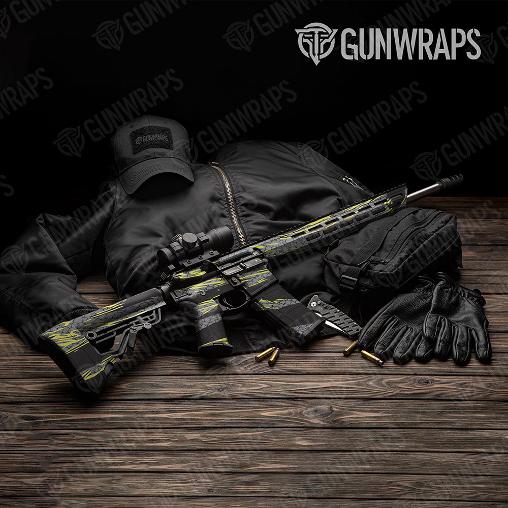 Dragonbreath Yellow AR-15 Gun Skin Vinyl Wraps