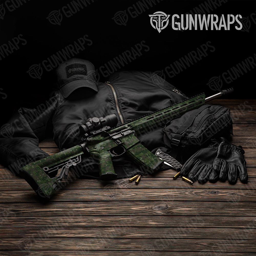 AR-15 Digital Army Dark Green Camo Gun Skin Vinyl Wrap