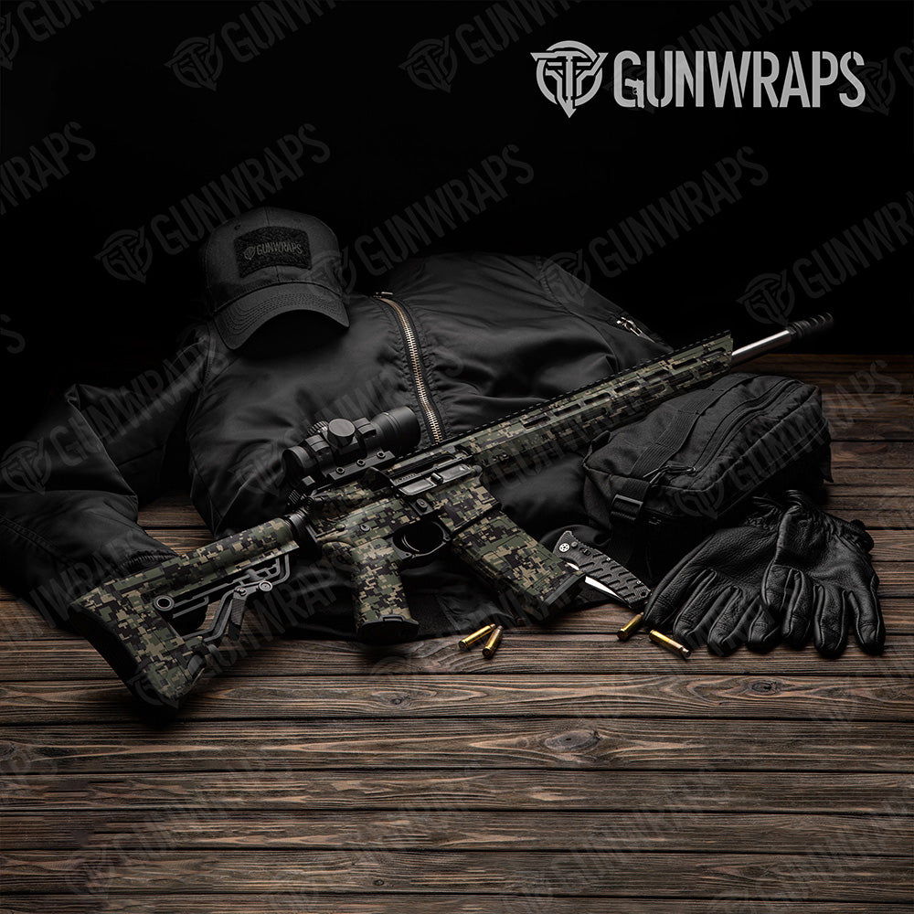AR-15 Digital Militant Charcoal Camo Gun Skin Vinyl Wrap