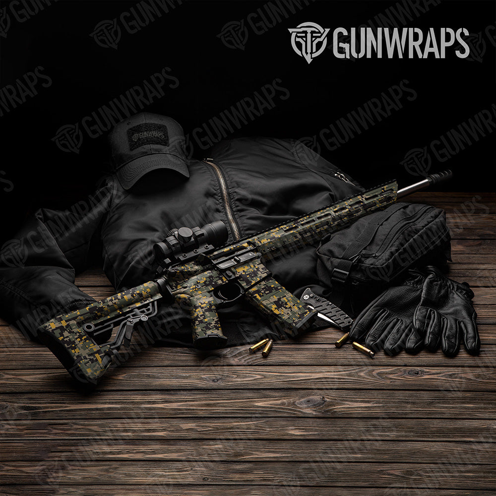 Large Digital Militant Yellow Camo AR-15 Vinyl Wrap