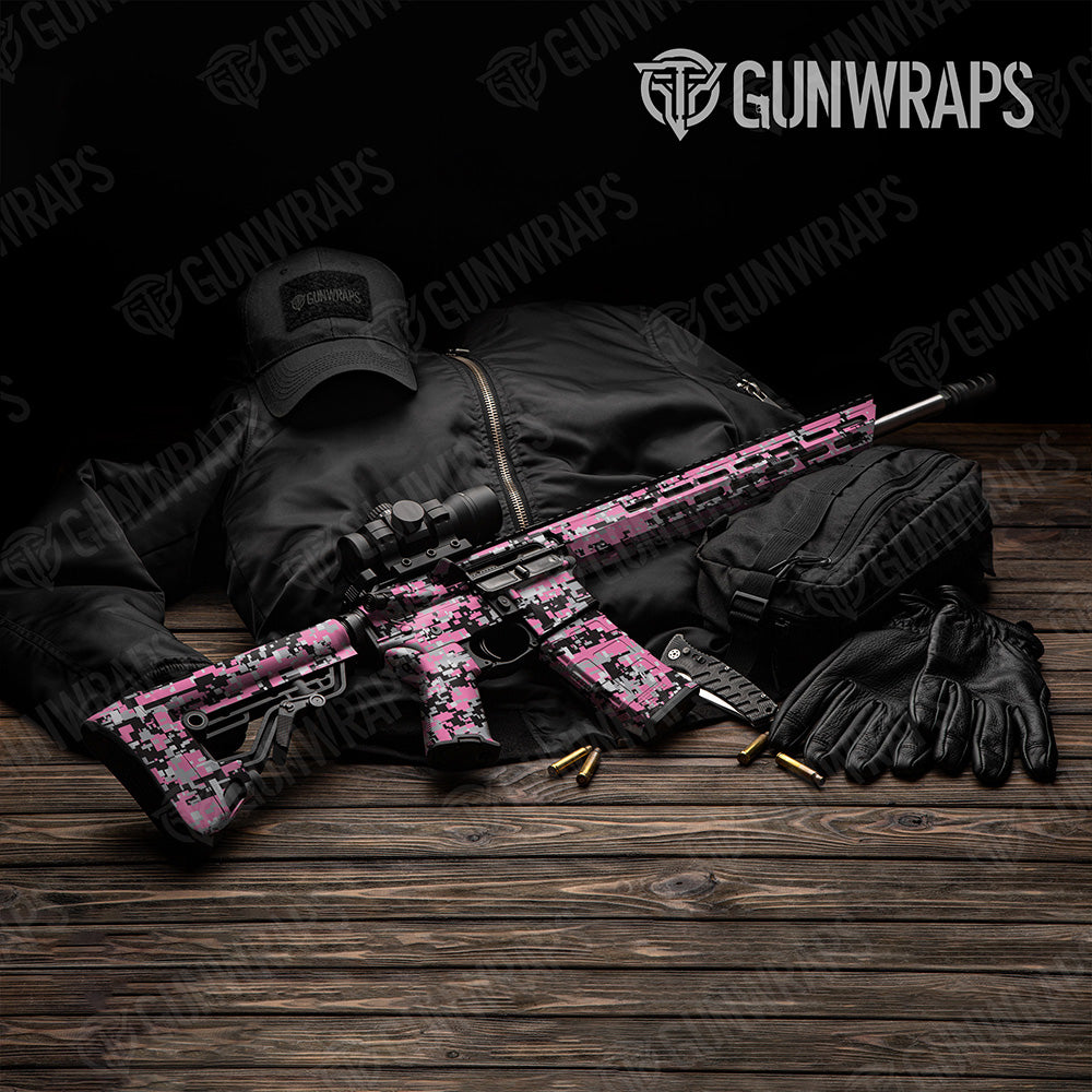 AR-15 Digital Pink Camo Gun Skin Vinyl Wrap