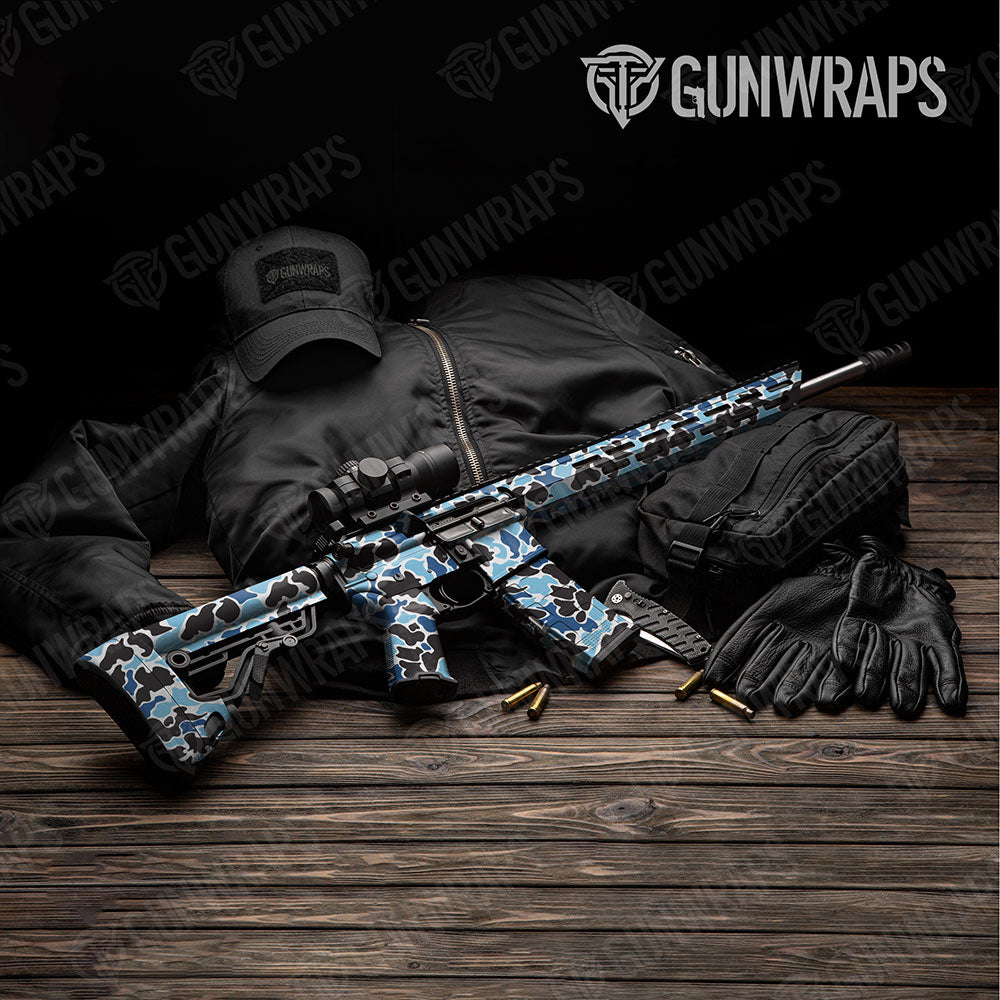 Old School Duck Baby Blue AR-15 Gun Skin Vinyl Wraps