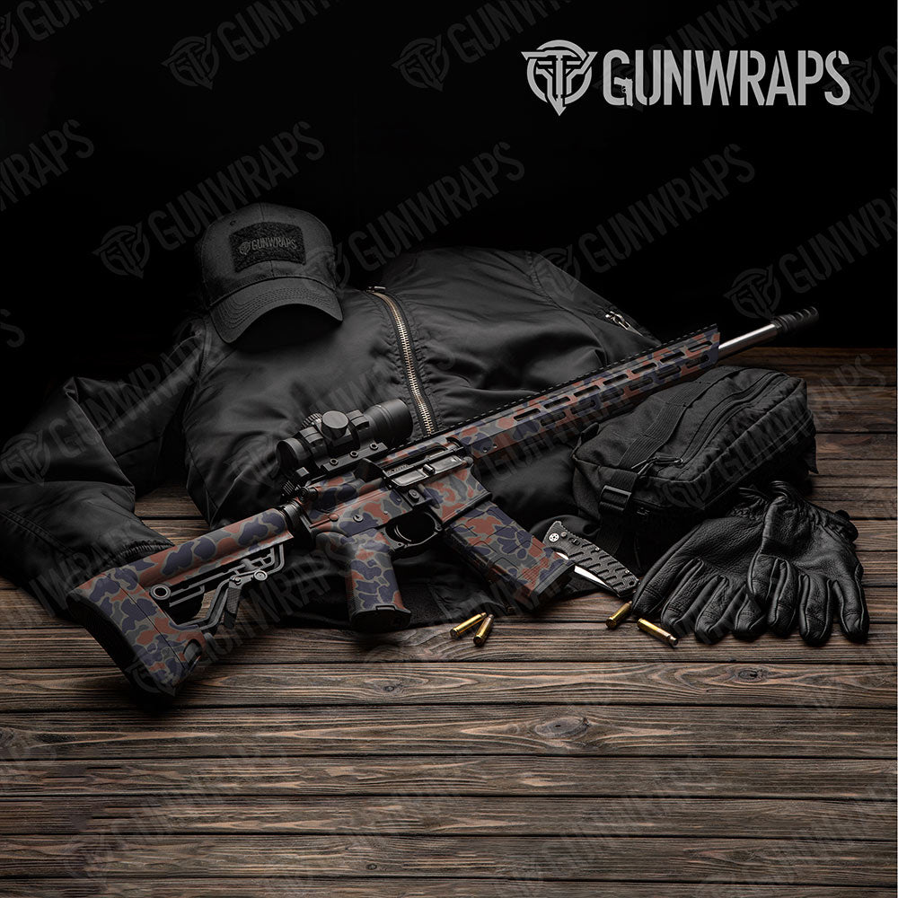 Old School Duck Blue Copper AR-15 Gun Skin Vinyl Wraps