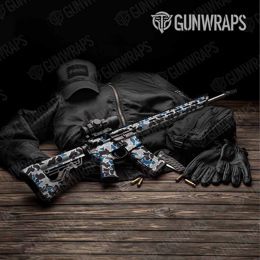 Old School Duck Blue Tiger AR-15 Gun Skin Vinyl Wraps