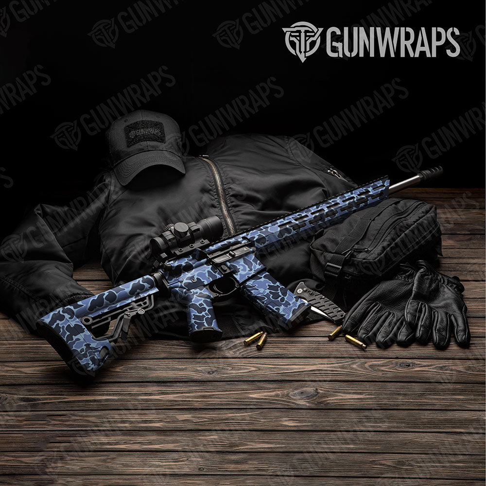 Old School Duck Blue Urban Night AR-15 Gun Skin Vinyl Wraps