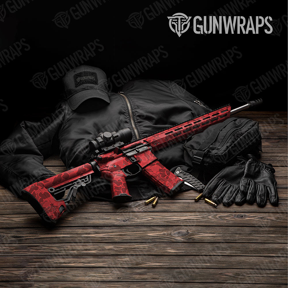 Old School Duck Elite Red AR-15 Gun Skin Vinyl Wraps